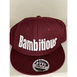 Otto Bambitious Flat Bill Snapback Cap Hat Crimson 3030 Pro